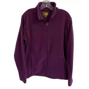BASS PRO SHOPS Women's Size L Long Sleeve Front Zip Fleece Jacket side pockets